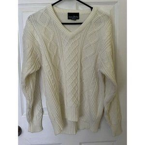 Hunter’s Run Brand White Cable Knit Sweater Women’s Size Medium